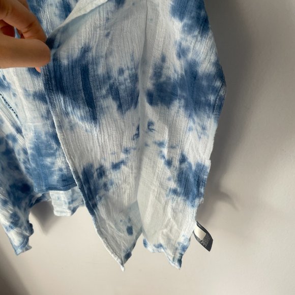 Aerie Blue Tie-Dye Boho Oversized Tunic Top Size XXS Bohemian Hippie - Picture 4 of 8